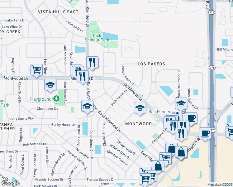map of restaurants, bars, coffee shops, grocery stores, and more near 1812 Pueblo Alegre Drive in El Paso