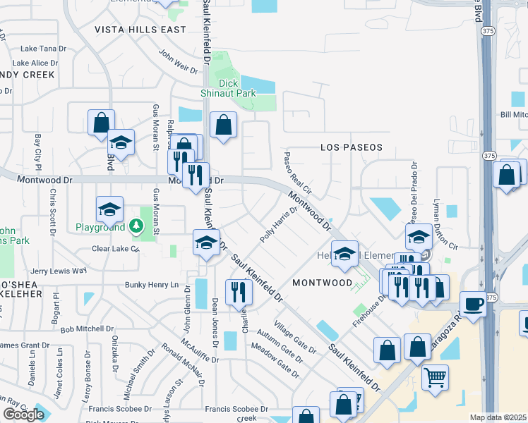 map of restaurants, bars, coffee shops, grocery stores, and more near 1812 Pueblo Alegre Drive in El Paso