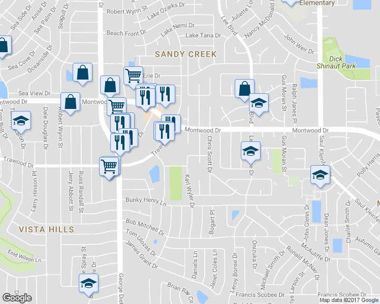 map of restaurants, bars, coffee shops, grocery stores, and more near 1853 Karl Wyler Drive in El Paso
