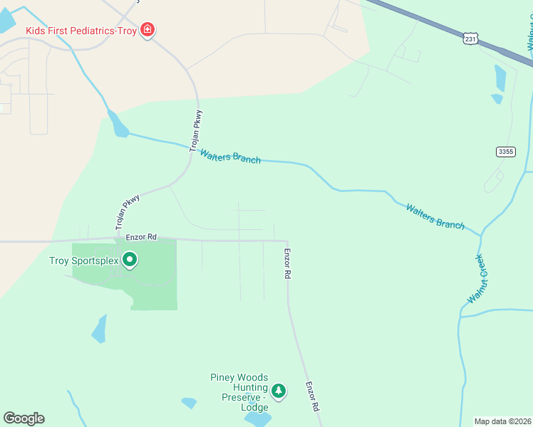 map of restaurants, bars, coffee shops, grocery stores, and more near 1280 Enzor Road in Troy