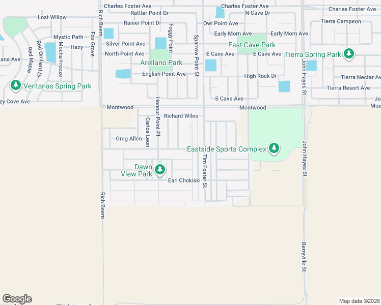 map of restaurants, bars, coffee shops, grocery stores, and more near 2041 Tim Foster Street in El Paso