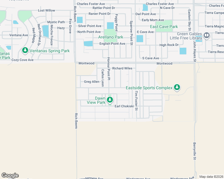 map of restaurants, bars, coffee shops, grocery stores, and more near 14241 Russ Leach Avenue in El Paso