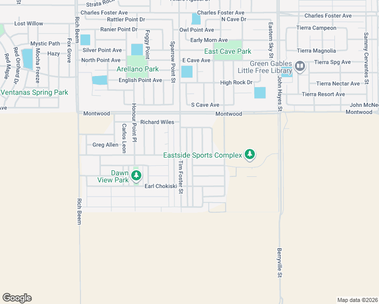 map of restaurants, bars, coffee shops, grocery stores, and more near 2121 William Caples St in El Paso