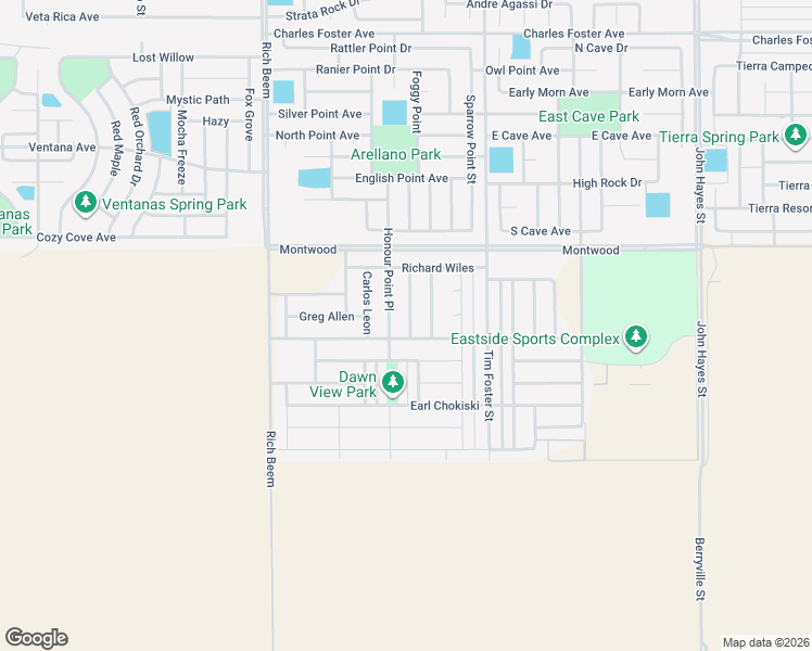map of restaurants, bars, coffee shops, grocery stores, and more near 2120 Honour Point Place in El Paso