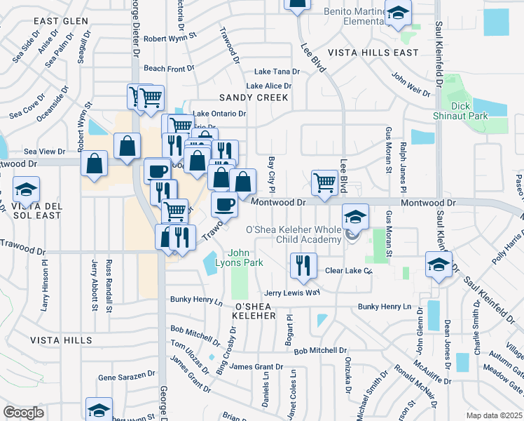 map of restaurants, bars, coffee shops, grocery stores, and more near 1916 Karen Sue Place in El Paso