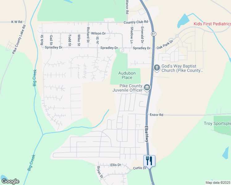 map of restaurants, bars, coffee shops, grocery stores, and more near 117 Margaret Lane in Troy