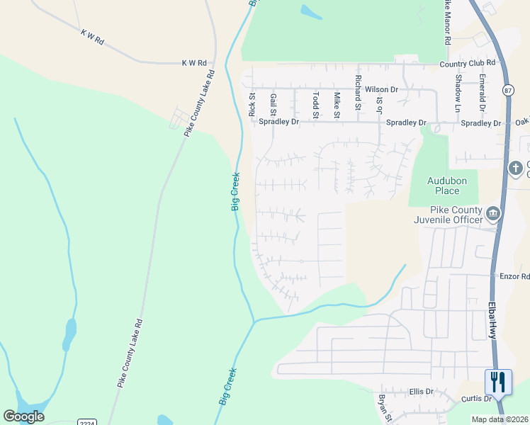 map of restaurants, bars, coffee shops, grocery stores, and more near 103 Shady Grove Trail in Troy