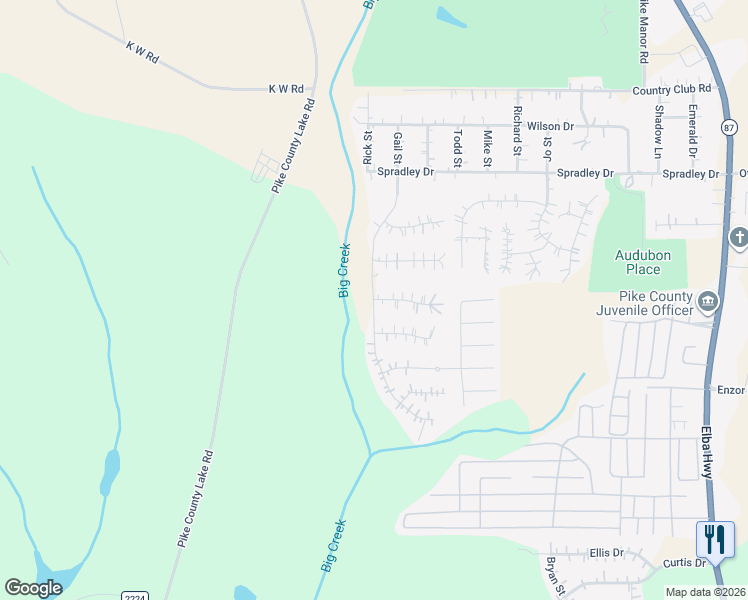 map of restaurants, bars, coffee shops, grocery stores, and more near 103 Shady Grove Trail in Troy