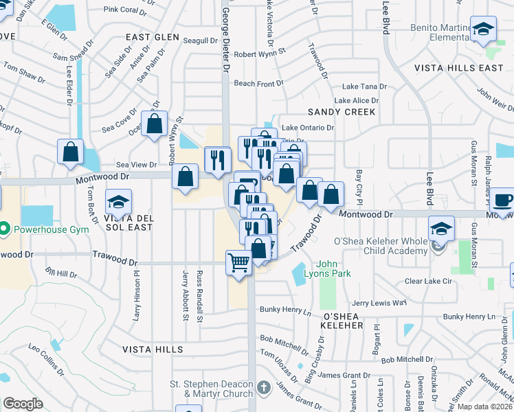 map of restaurants, bars, coffee shops, grocery stores, and more near in El Paso