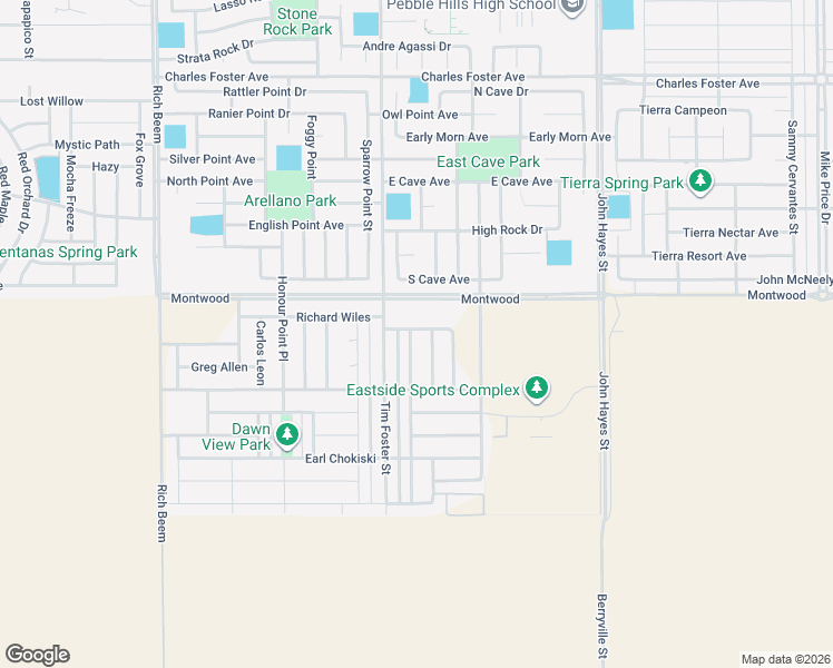 map of restaurants, bars, coffee shops, grocery stores, and more near 2148 William Caples St in El Paso