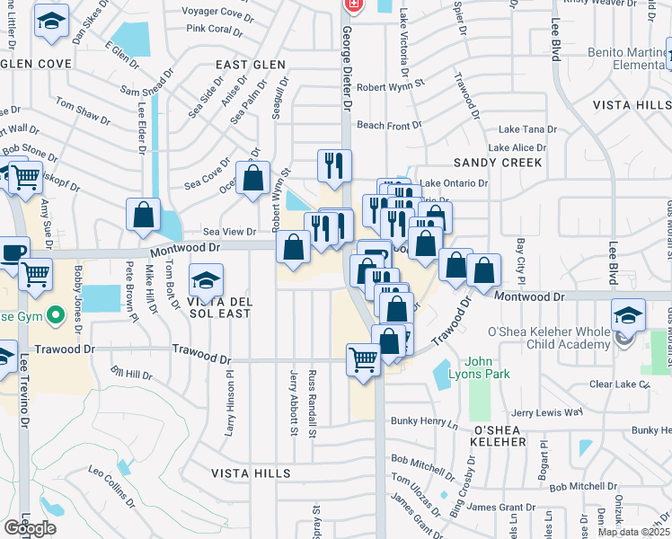 map of restaurants, bars, coffee shops, grocery stores, and more near in El Paso