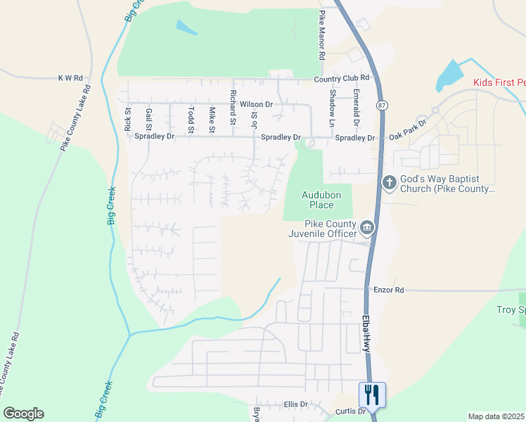 map of restaurants, bars, coffee shops, grocery stores, and more near 117 Margaret Lane in Troy