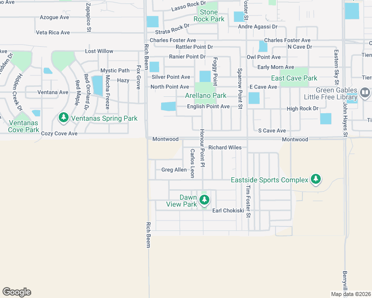 map of restaurants, bars, coffee shops, grocery stores, and more near 2164 Lawrence Robey in El Paso