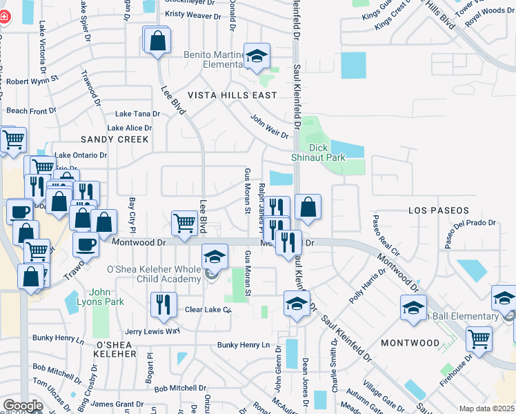map of restaurants, bars, coffee shops, grocery stores, and more near 1928 Ralph Janes Place in El Paso