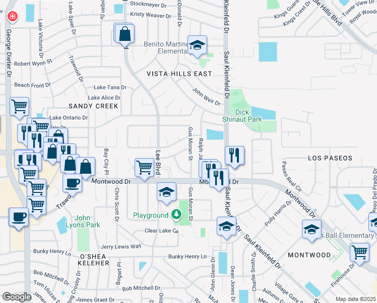 map of restaurants, bars, coffee shops, grocery stores, and more near 11636 Bobby Fuller Drive in El Paso