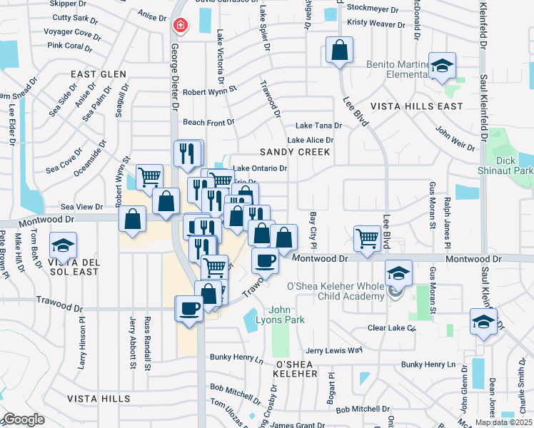 map of restaurants, bars, coffee shops, grocery stores, and more near 1941 Estrada Drive in El Paso