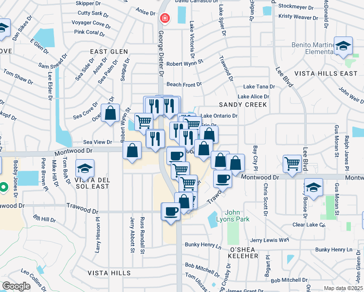 map of restaurants, bars, coffee shops, grocery stores, and more near 1909 Lake Omega Street in El Paso