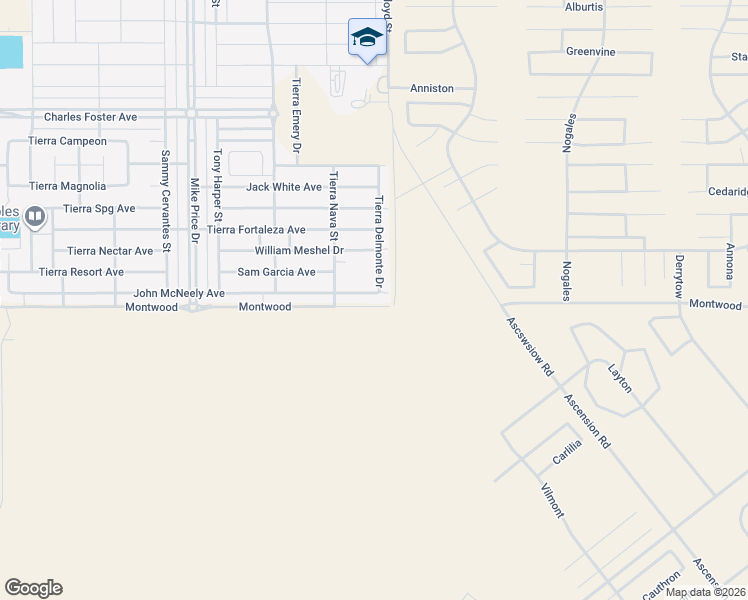 map of restaurants, bars, coffee shops, grocery stores, and more near Tim Floyd Street in El Paso