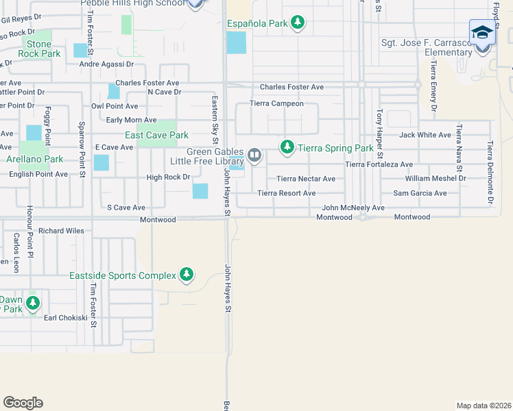 map of restaurants, bars, coffee shops, grocery stores, and more near in El Paso