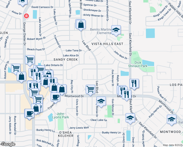 map of restaurants, bars, coffee shops, grocery stores, and more near 2005 Bob Gilder Place in El Paso