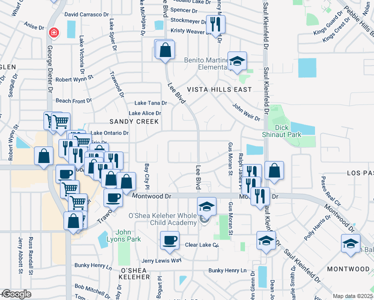 map of restaurants, bars, coffee shops, grocery stores, and more near 2005 Bob Gilder Place in El Paso