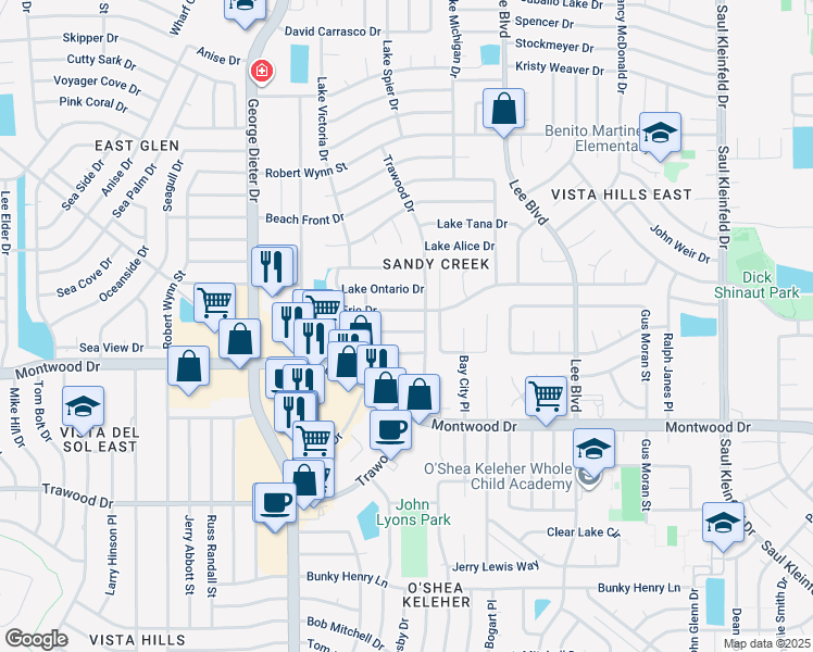 map of restaurants, bars, coffee shops, grocery stores, and more near 1941 Estrada Drive in El Paso
