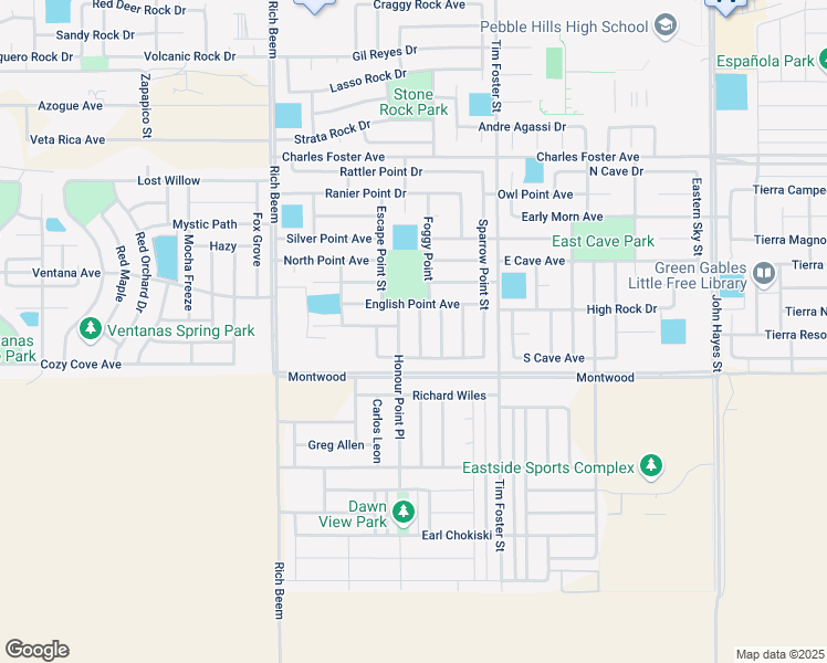 map of restaurants, bars, coffee shops, grocery stores, and more near 2248 Honour Point Place in El Paso