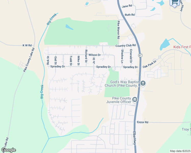 map of restaurants, bars, coffee shops, grocery stores, and more near 100 Wildridge Drive in Troy