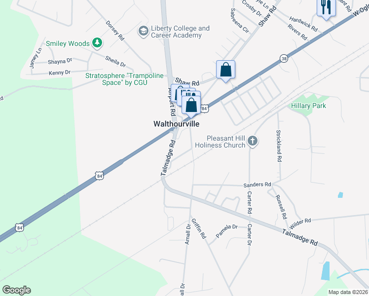 map of restaurants, bars, coffee shops, grocery stores, and more near in Walthourville