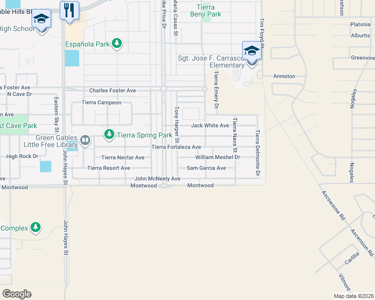 map of restaurants, bars, coffee shops, grocery stores, and more near in El Paso