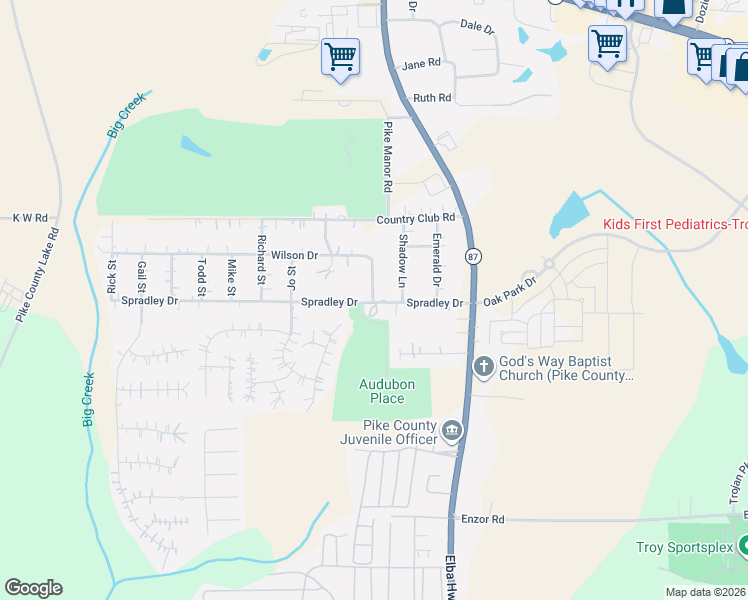 map of restaurants, bars, coffee shops, grocery stores, and more near 498 Wilson Drive in Troy