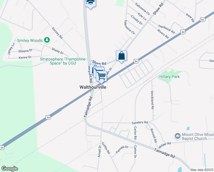 map of restaurants, bars, coffee shops, grocery stores, and more near 5736 Oglethorpe Highway in Hinesville