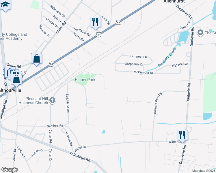 map of restaurants, bars, coffee shops, grocery stores, and more near 565 Dunlevie Road in Allenhurst