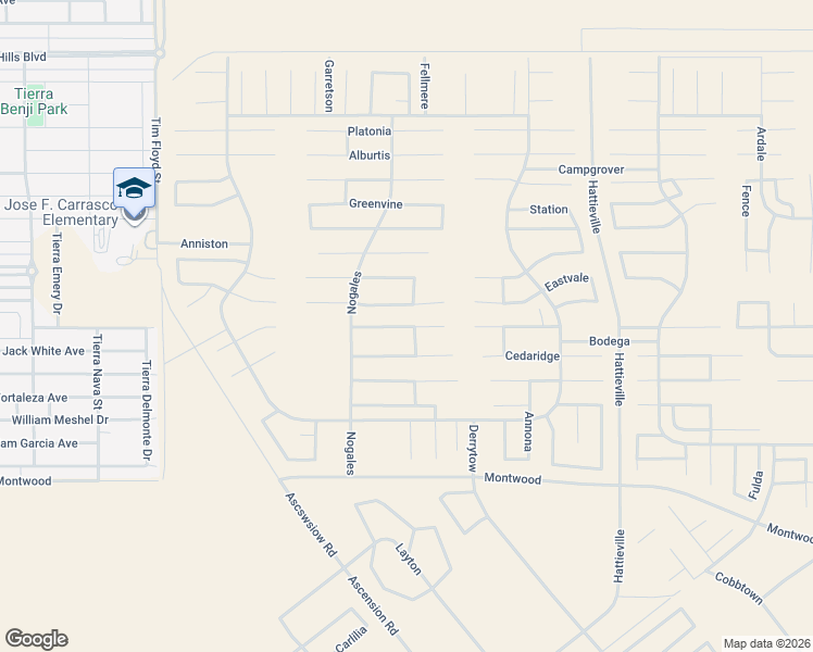 map of restaurants, bars, coffee shops, grocery stores, and more near Elkins in El Paso