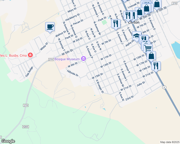 map of restaurants, bars, coffee shops, grocery stores, and more near South Avenue Q in Clifton