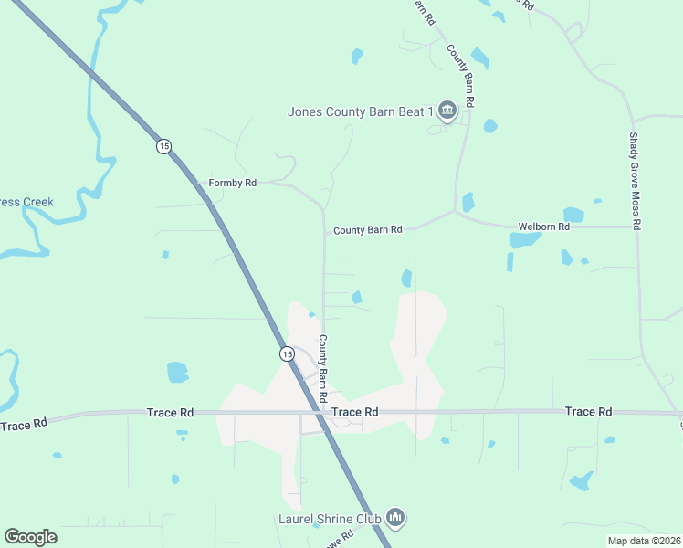 map of restaurants, bars, coffee shops, grocery stores, and more near North R Thornton Drive in Jones County
