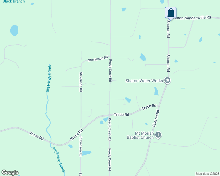 map of restaurants, bars, coffee shops, grocery stores, and more near Reedy Creek Road in Sharon