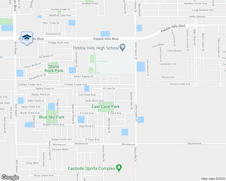 map of restaurants, bars, coffee shops, grocery stores, and more near 14364 North Cave Drive in El Paso