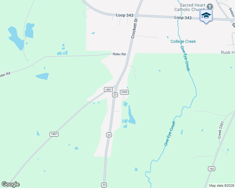 map of restaurants, bars, coffee shops, grocery stores, and more near 1129 Farm to Market 23 in Rusk