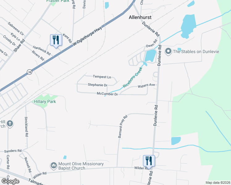 map of restaurants, bars, coffee shops, grocery stores, and more near 329 McCumber Drive in Allenhurst