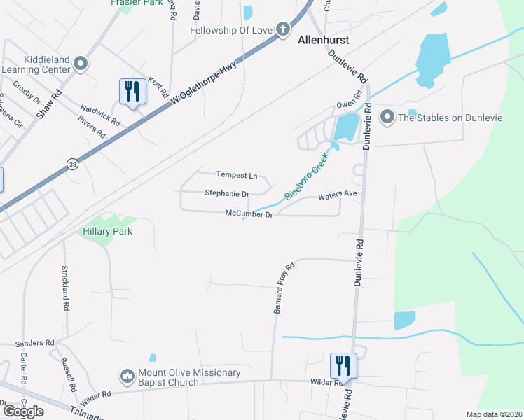 map of restaurants, bars, coffee shops, grocery stores, and more near 329 McCumber Drive in Allenhurst