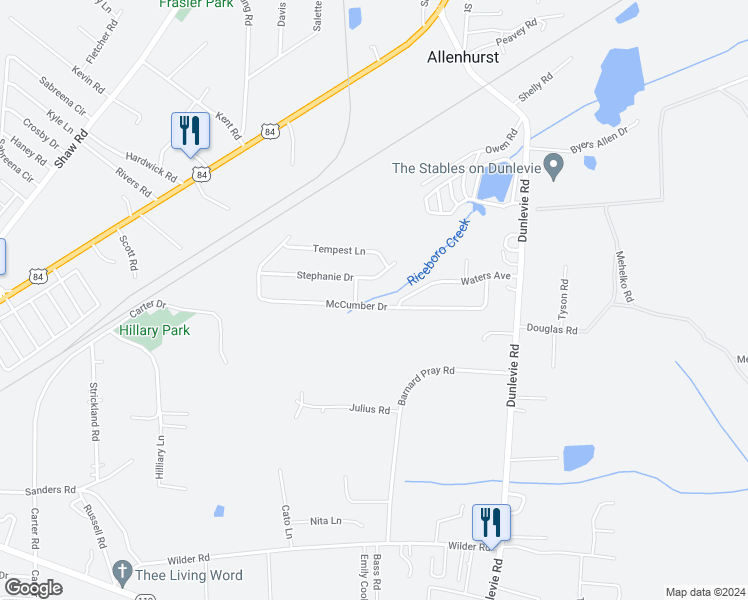 map of restaurants, bars, coffee shops, grocery stores, and more near 355 McCumber Drive in Allenhurst