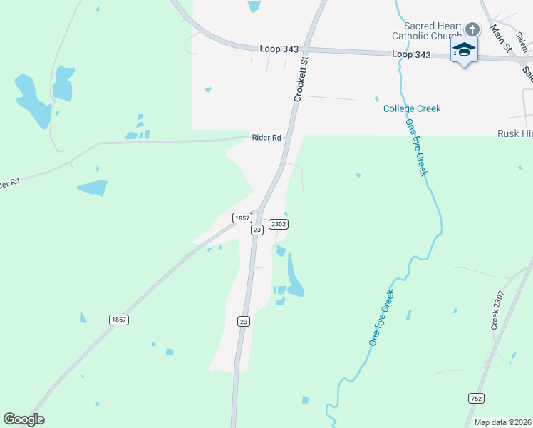 map of restaurants, bars, coffee shops, grocery stores, and more near 1129 Farm to Market 23 in Rusk