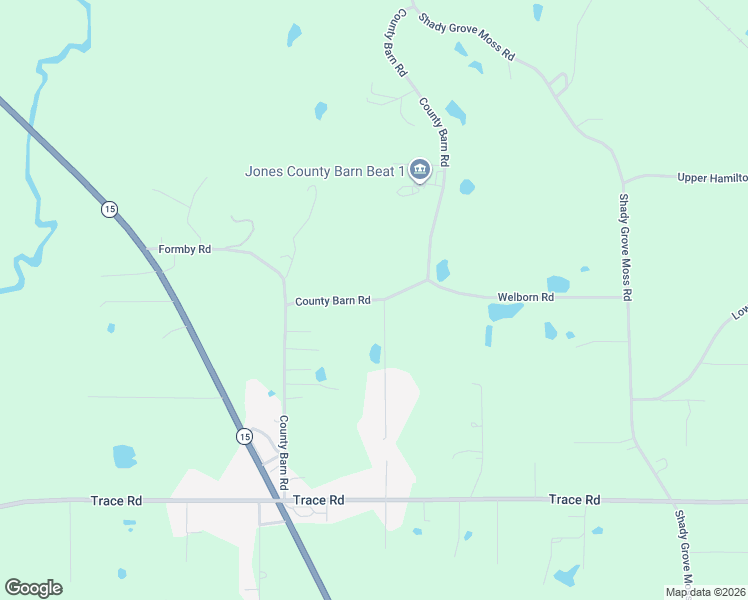 map of restaurants, bars, coffee shops, grocery stores, and more near County Barn Road in Laurel