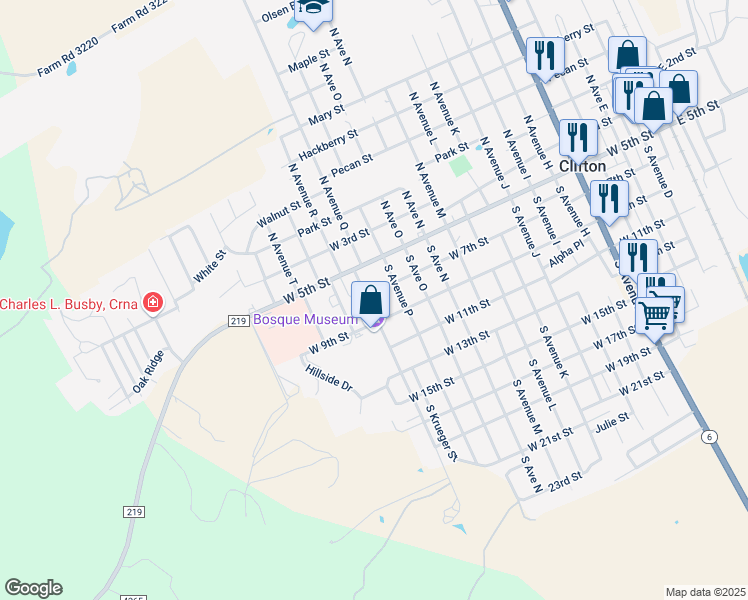 map of restaurants, bars, coffee shops, grocery stores, and more near 206 South Avenue Q in Clifton