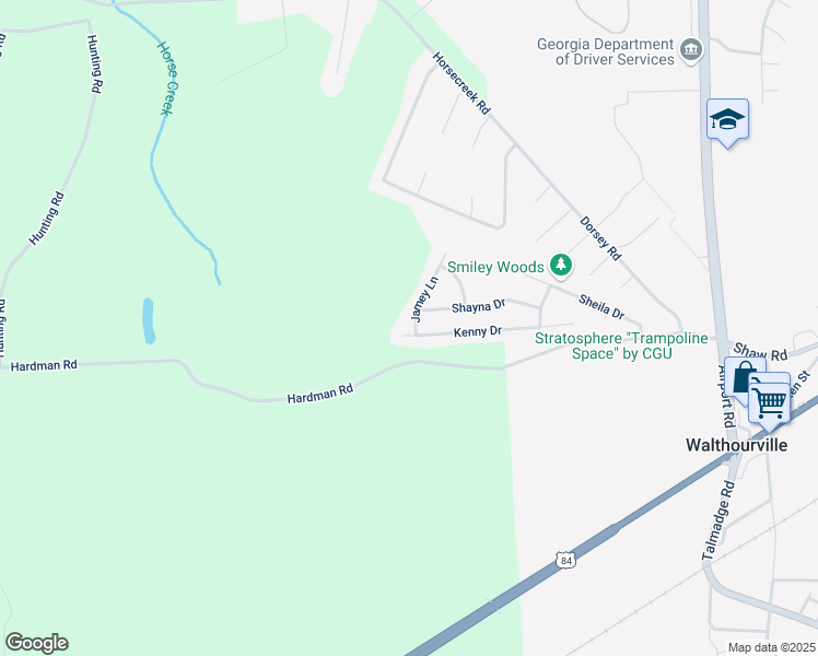 map of restaurants, bars, coffee shops, grocery stores, and more near 293 Kenny Drive in Hinesville