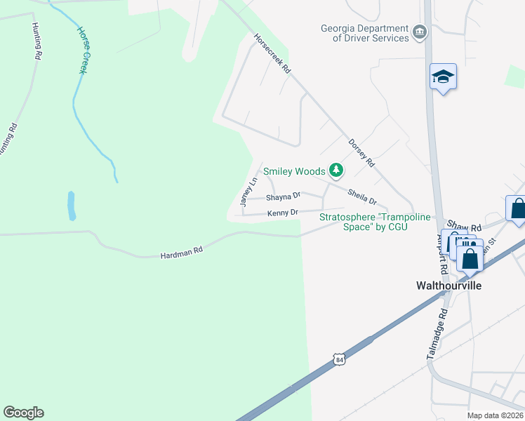 map of restaurants, bars, coffee shops, grocery stores, and more near 209 Kenny Drive in Hinesville