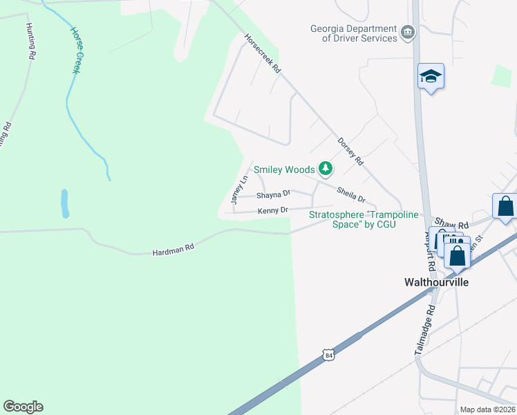 map of restaurants, bars, coffee shops, grocery stores, and more near 209 Kenny Drive in Hinesville
