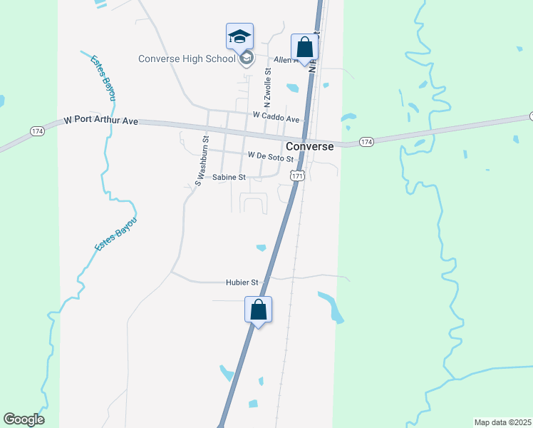 map of restaurants, bars, coffee shops, grocery stores, and more near 101 Franklin Drive in Converse