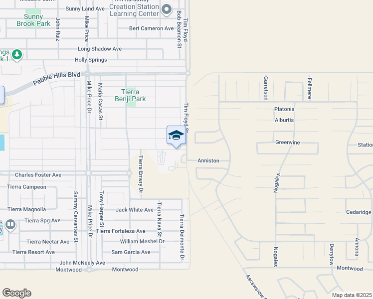 map of restaurants, bars, coffee shops, grocery stores, and more near Tim Floyd Street in El Paso